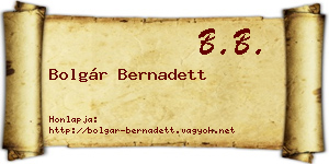 Bolgár Bernadett névjegykártya