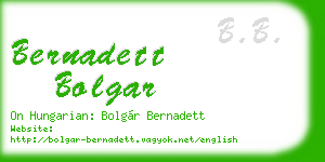 bernadett bolgar business card