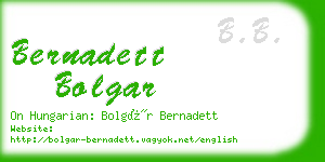 bernadett bolgar business card